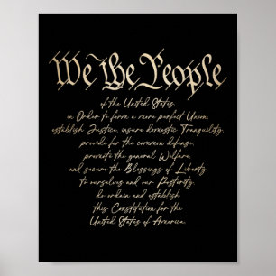 We The People Preamble To Us Constitution 4th Of J Poster