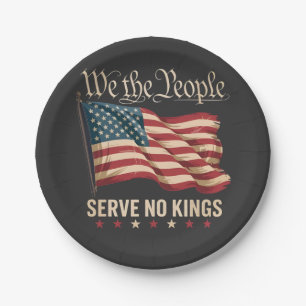 We The People Serve No King USA Patriotic Paper Plate