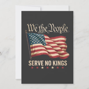 We The People Serve No King USA Patriotic Thank You Card