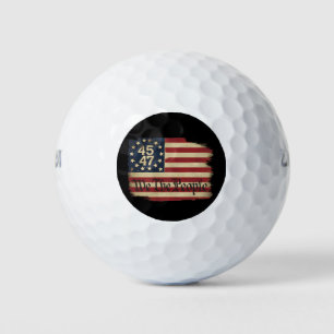 We The People Trump 45 47 Distressed Vintage Flag Golf Balls