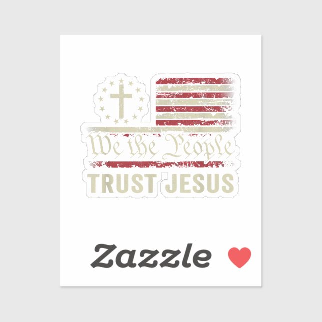 We The People Trust Jesus - USA Flag Christian Pat (Sheet)