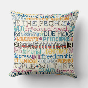 we the people typography cushion