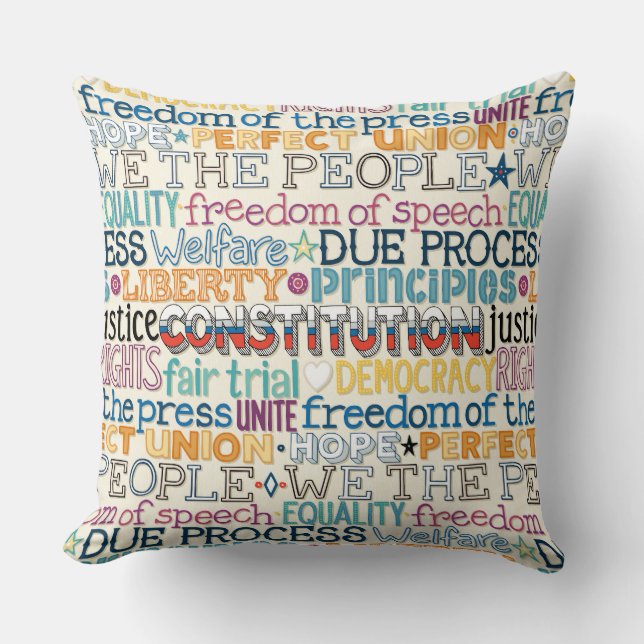 we the people typography cushion (Front)