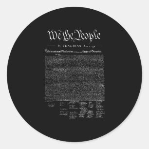 We the people _ us declaration of independence  classic round sticker