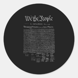We the people _ us declaration of independence  classic round sticker