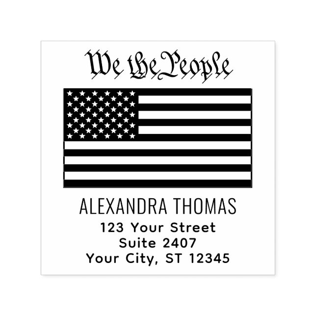 #We the People USA American Flag Name Address Self-inking Stamp (Design)