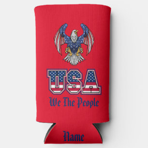 We the People USA Flag and Eagle Seltzer Can Cooler