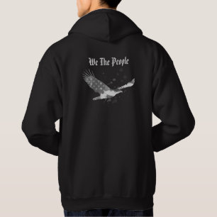 *~* We The People USA Flag Eagle American Black Hoodie
