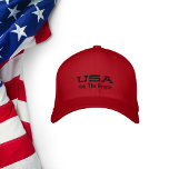 We The People, USA with Initials  Embroidered Hat<br><div class="desc">We The People, USA with Initials Embroidered Baseball Cap. Shown here in Red with Black Embroidery. Great for patriots to show support for American Constitution during the election season or at any time. The front text includes: USA and We The People, and the back text includes your Monogramed Initials. To...</div>