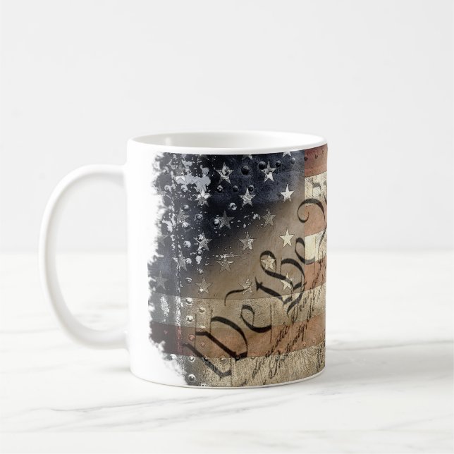 WE THE PEOPLE VINTAGE INDUSTRIAL USA FLAG Mug (Left)