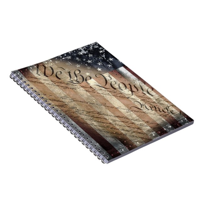 WE THE PEOPLE VINTAGE INDUSTRIAL USA FLAG Notebook (Right Side)