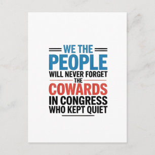We the People Will Never Forget the Cowards Holiday Postcard