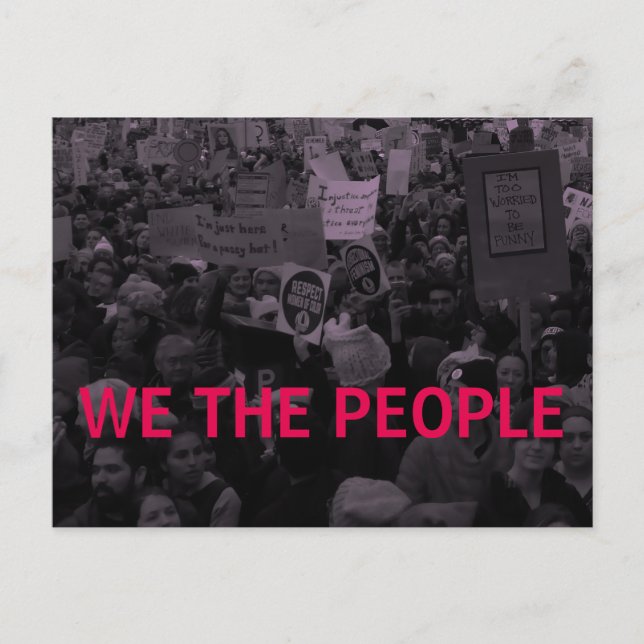 We the people Women's March 10/100 actions Postcard (Front)
