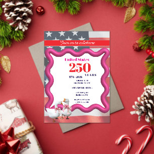 We The Silly Geese 250th Funny Celebration Acrylic Invitations
