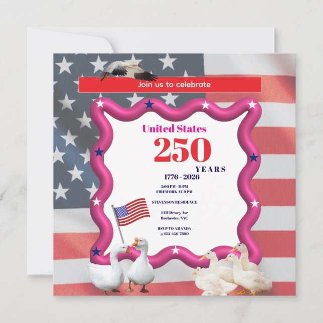 We The Silly Geese 250th Funny Celebration Invitation (Front)