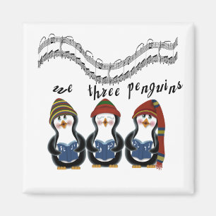We Three Penguins Holiday Tshirts and Gifts Magnet
