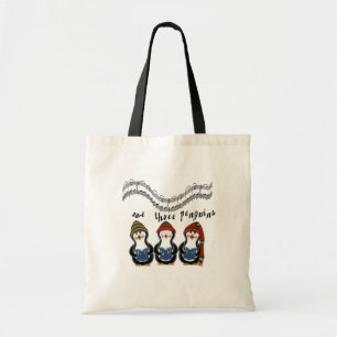 We Three Penguins Holiday Tshirts and Gifts Tote Bag