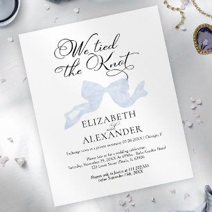 We Tied The Knot   Blue Bow Wedding Elopement