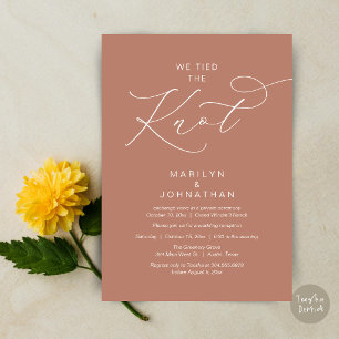 We tied the knot, Elopement Reception Dinner Invitation
