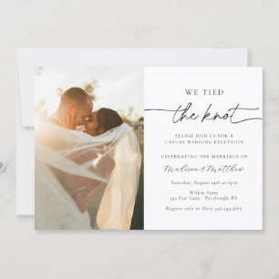 We Tied the Knot Elopement Wedding Reception Invitation