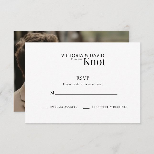 We Tied The Knot Elopement / Wedding Reception  RSVP Card (Front/Back)