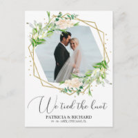 We Tied The Knot Greenery Eloped Announcement