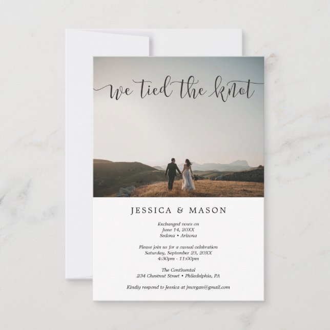 We Tied The Knot Invite Eloped Announcement (Front)