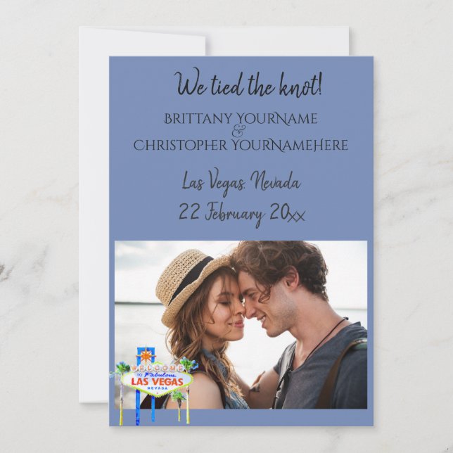 We Tied the Knot Las Vegas Wedding Announcement (Front)