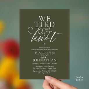 We Tied The Knot, Modern Classy Wedding Reception Invitation