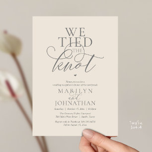 We Tied The Knot, Modern Classy Wedding Reception Invitation