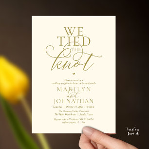 We Tied The Knot, Modern Classy Wedding Reception Invitation