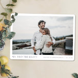 We Tied the Knot! Modern  Photo Elopement Wedding  Announcement<br><div class="desc">This simple, elegant modern photo wedding elopement announcement flat card template features your names and details beneath your photo. We've chosen rounded corners as the default shape bit it looks great with sharp corners, too, so try both looks in editing mode to see which grabs you! We've picked an elegant...</div>