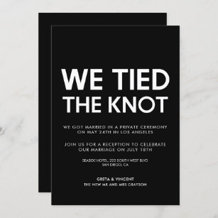 We tied the knot Modern wedding announcement
