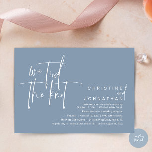 We tied the knot, Modern wedding reception Invitation