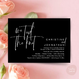 We tied the knot, Modern wedding reception Invitation