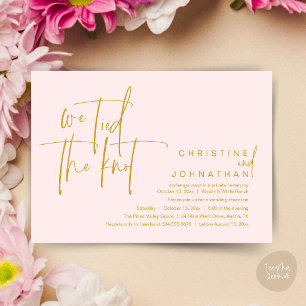 We tied the knot, Modern wedding reception Invitation