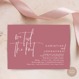 We tied the knot, Modern wedding reception Invitation