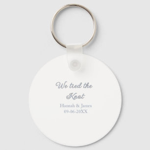 we tied the knot name wedding engagement date blue key ring