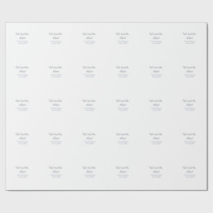 we tied the knot name wedding engagement date blue wrapping paper