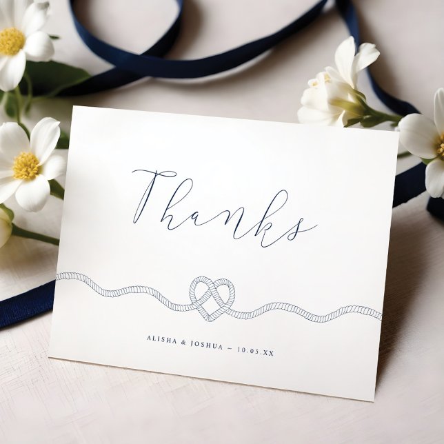 We Tied The Knot Nautical Navy & White Thank You (We Tied The Knot Nautical Navy & White Thank You)