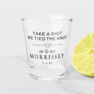 We Tied The Knot Personalised Wedding Shot Glass