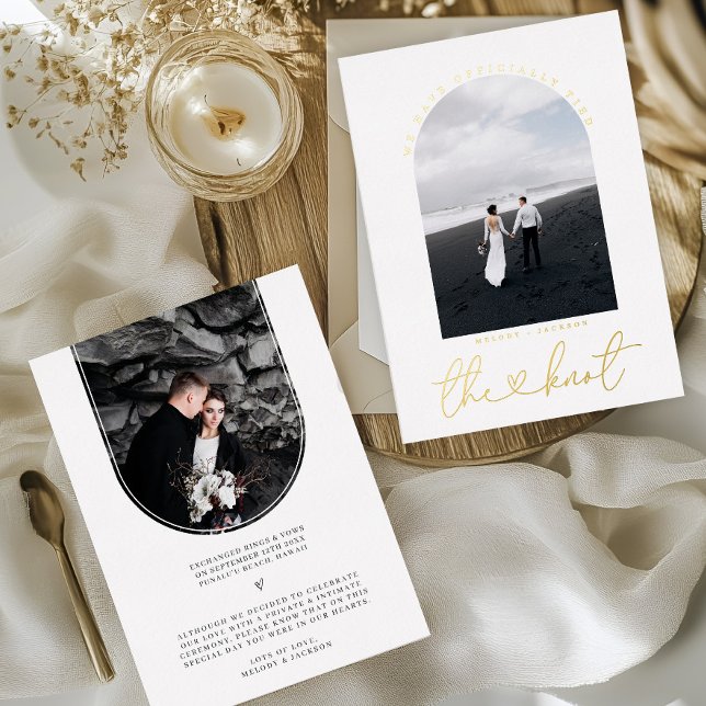 We Tied The Knot | Photo Elopement Announcement  (Foil Elopement Announcement)