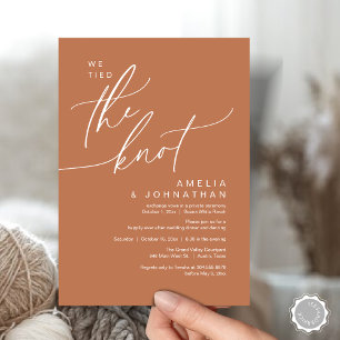 We tied the knot, Romantic Wedding Dinner Party Invitation