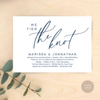 We Tied The Knot Romantic Wedding Elopement Dinner