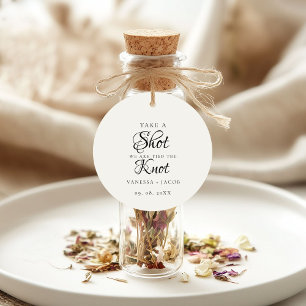 We tied the knot so take a shot Wedding Favour Tags