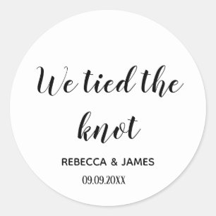 We tied the knot Wedding Classic Round Sticker