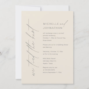 We Tied The Knot, Wedding Elopement Dinner Party Invitation