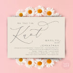 We Tied The Knot, Wedding Elopement Dinner Party Invitation<br><div class="desc">Mark the beginning of your forever with elegance using our contemporary aesthetic cream grey theme wedding elopement celebration invitation card, "We tied the knot". Perfect for couples extending their joyous occasion, this invitation exudes sophistication with a hint of playfulness, setting the stage for a memorable event. Adorned with a timeless...</div>