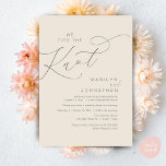 We tied the knot, Wedding Elopement Dinner Party Invitation<br><div class="desc">Mark the beginning of your forever with elegance using our contemporary aesthetic cream grey theme wedding elopement celebration invitation card, "We tied the knot". Perfect for couples extending their joyous occasion, this invitation exudes sophistication with a hint of playfulness, setting the stage for a memorable event. Adorned with a timeless...</div>