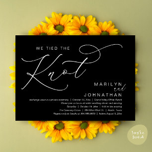 We Tied The Knot, Wedding Elopement Dinner Party Invitation
